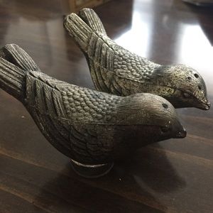 Vintage pewter lovebirds s&p shakers